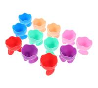 BESTOMZ 12pcs Silicone Easter Egg Cups Holder for Soft Boiled Eggs, Cute | Reusable Bright Colour Design, Chicken Feet Shape, for Parties, Makeup Sponges, Decorative Table Use Random Color
