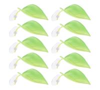 BESTOMZ 15pcs Betta Leaf Fish Tank Decorations with Suction Cups - Turtle Basking Platform and Tree Frog Resting Leaf Bed - Reptile Habitat Terrarium Accessories for Frogs, Geckos,