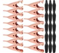 BESTOMZ 15pcs Solid Copper Metal Clips Smooth Jaw Alligator Clamps Versatile Metal Clamps for DIY Soldering Helping Hands Device and Home Use Random Color