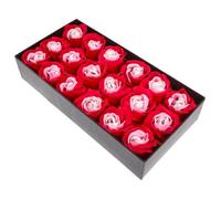 BESTOMZ 16pcs Red Soap Flower Rose Soap Box for Valentine's Day