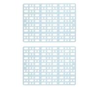 BESTOMZ 2 Pcs Plastic Rabbit Foot Mat and 4 Fixed Tabs with Gridding Design