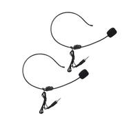 BESTOMZ 2 Pcs Wired Headset Microphone with Screw Thread Plug for Voice Amplifier, Condenser Head-mounted Mic with Earhook for Speaker and Public Speaking