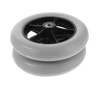 BESTOMZ 2 Sets 8 Inch Replacement Wheelchair Front Wheels Universal Swivel Function and Solid PVC Tires, Anti-Slip Small Casters for Walkers and Mobility Equipment, for Seniors