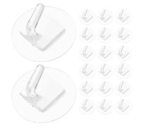 BESTOMZ 20 Pcs Adhesive Bathroom Towel Hooks with Strong Plastic Material and Good Bearing Capacity for Wall Mount, Simple Shape Sticky Hooks for Hanging Items and Bags