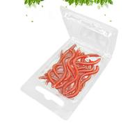 BESTOMZ 20pcs 8cm Red Bionic Worm Fishing Lures Set, Soft Artificial Earthworm Bait with Pet Eco-friendly Material, Realistic Simulation for Freshwater and Saltwater Fishing