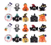BESTOMZ 20pcs Halloween Craft Supplies Charms Resin Flatback for Phones | Pumpkin Skeleton Ghost Pieces, Mix and Match Resin, Party Decorations, Gift Giving Random Style