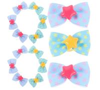 BESTOMZ 20pcs Small Dog Hair Bows with Star Shape Mini Rubber Bands, Resistant to Breakage and Easy Wear, Stylish Pet Hair Accessories for Outdoor Activity and Family Gathering
