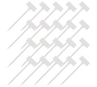 BESTOMZ 20pcs White Plastic T-Type Plant Labels, 30cm Angled Nursery Garden Markers for Outdoor Planting and Seedling Identification