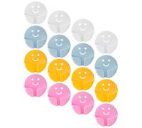 BESTOMZ 24Pcs Plug Holders Plastic Double Hooks Self-Adhesive No Damage to Walls Assorted Color Power Cable Retainer for Home Decoration