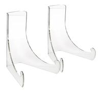 BESTOMZ 2Pcs Acrylic Bowl Display Stand Plate with Large Base Design Small Acrylic Stand for Collectors at Parties and Weddings