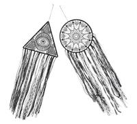 BESTOMZ 2pcs Black Dreamcatcher Wall Hanging Decoration with Cotton Thread and Iron Ring, Handmade Boho Style Dream Catchers for Apartment Decor and Halloween, Versatile Bedroom and Living