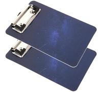 BESTOMZ 2pcs Blue Clipboards Lightweight Plastic and Metal Writing Base Plates for Homes and Schools, Easy to Carry Multi-Function Recording Boards for Office and Classroom Use