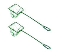 BESTOMZ 2pcs Catching Net Portable Fishing Net Non-slip Handle Easy to Use Iron Nylon 16.90x5.70x5.50in Outdoor for Fish Tanks