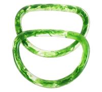 BESTOMZ 2pcs Green Polymer D-Shaped Purse Handles for DIY Summer Tote Bags with Comfortable Grip and Stylish Vintage Vibe, for Handmade Macrame and Crochet Beach Bags