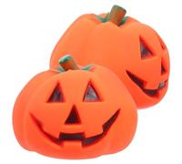 BESTOMZ 2pcs Halloween Pumpkin Squeak for Pet Dogs, Orange Pvc Chew and Festive Decorations, for Outdoor Play and Halloween Party