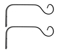 BESTOMZ 2pcs Hanging Plant Bracket Iron Arc Wall Mounted Upturned Hook Black for String Lights Wind Chimes Gardening Indoors