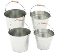 BESTOMZ 2pcs Iron Ash Buckets for Fireplaces with Large Capacity, Silver Fireplace Buckets for Indoor Use, Store and Transfer Wood Ashes and Burning Charcoal, Includes Shovel