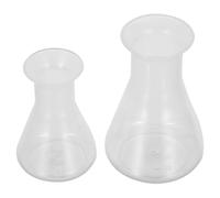 BESTOMZ 2pcs Laboratory Plastic Erlenmeyer Flasks Set 50ml and 100ml with Precise Graduation, Reusable Chemistry Beakers for Scientific Experiments and