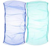 BESTOMZ 2pcs Large Nylon Bird Cage Cover Mesh Netting for Parakeet and Parrot, Dustproof Birdcage Accessories with Blue and Green Colors, Fits 30cm Height and 140-180cm Perimeter Birdcage