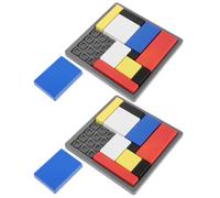 BESTOMZ 2pcs Logic Packing Puzzle Game with 88 Challenges and Geometric Shape Puzzle Pieces, Abs Material Skill Building, Wear-resistant Montessori Logical for Small Group Classroom
