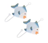 BESTOMZ 2pcs Mediterranean Theme Iron Coat Hooks Fish Shape, Solid and Safe to Use, for Hanging Hats and Scarves, Small Gift for Home Organisation