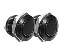 BESTOMZ 2pcs Momentary Push Button Switch 12mm Metal with LED Light, Silver Alloy Material, Easy One-button Operation, Lightweight Design, Suitable for Automobiles and Ships