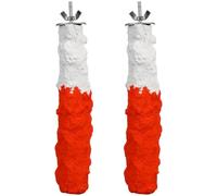 BESTOMZ 2pcs Parrot Perch Stand with High Calcium Cuttlebone, Metal Edible Bird Perches for Parrots and Birds, Red Colour, Relieves Boredom and Supports Claw Health
