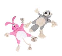 BESTOMZ 2pcs Puppy Teething Chew for Dogs, Soft Cloth Cartoon Animal Shape, Sturdy No Stuffing Plush for Indoor and Outdoor Play, Designed to Attract Dog's Attention and Provide Teething