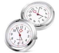 BESTOMZ 2pcs Quartz Pocket Watch Dial for Nurse with Clear Glass Cover Silver Colour Concise and Generous Design to Make Your Favourite Pocket Watch Random Style