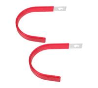 BESTOMZ 2pcs Red Coated Stainless Steel Life Ring Hook Wall Mount Hanger