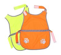 BESTOMZ 2pcs Reflective Dog Vest Harness Set for Small Dogs, High Visibility Orange Safety Pet Jacket with Breathable Fabric, Lightweight Night Walking Protective Gear