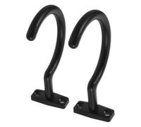 BESTOMZ 2pcs Replaceable Cue Hook Pool Rack Holder Black Iron | Attaches to Table Edge, Stores Rack Triangle and Cue Sticks, Space-saving Solution for Home Billiard Areas