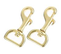 BESTOMZ 2pcs Solid Brass Swivel Eye Snap Hooks 20mm Inner Diameter, Corrosion-resistant Diving Clips for Pet Leashes and Flagpoles, Heavy Duty Bolt Snap Hooks for Water Sports