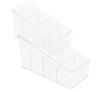 BESTOMZ 2pcs Tea Bag Holder Storage Boxes with 4 Compartments Each Decorative Tea Caddy Organiser for Kitchen and Dining Compact 7x15x8.8cm