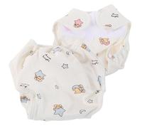 BESTOMZ 2pcs Washable Cloth Diapers for Newborn Dolls, Small Size (5-11 Lbs) Reusable Cotton Nappy Pants, Soft Doll Clothing Accessories in Pink and Blue