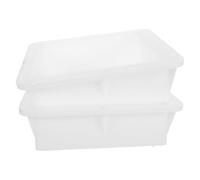 BESTOMZ 2pcs White Plastic Stepping Stone Mold for Garden Trail Projects and Patio, Square Cement Brick Making Form, Reusable and Suitable for Outdoor Paver Driveway and Terrace