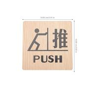BESTOMZ 2pcs Wooden Push Pull Door Signs Multipurpose Practical Wood Sticker Plates for Public Places and Scenic Spots Creative Design