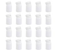 BESTOMZ 30pcs 50ml Refillable Pill Bottles Portable Moistureproof Pe Plastic Capsule Containers for Travel and Vet Offices, White Round Empty Medicine Storage Bottles