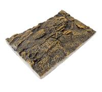 BESTOMZ 3d Rock Reptile Tank Background Board, Terrarium Habitat Decor for Lizards and Snakes, Pu Material Fish Tank Backdrop in Cliff Earth Yellow