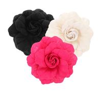 BESTOMZ 3pcs Camellia Fabric Flower Brooches with Elegant Design, Versatile Styling and Dual Functionality, Decorative Lapel Pins for Wedding and Banquet Accessories