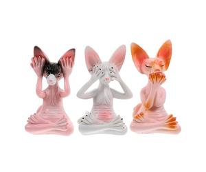 BESTOMZ 3pcs Cat Figurines Resin Sculptures Finely Carved Easy to Clean Small Cat Statues Desk Decorations Office Sculptures Unique Artistic Style Home Decor