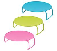 BESTOMZ 3pcs Folding Steaming Tray Heating Dish Rack Microwave Oven Tray Holders Pp Heat Insulation Pot Holder Rational Design Kitchen Microwave Oven Use Random Color