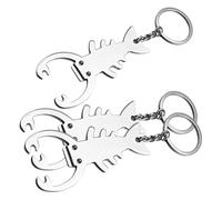 BESTOMZ 3pcs Metal Lobster Shaped Bottle Opener Keychain Lightweight Ergonomic Design Bar Tool for Outdoor Adventures and Daily Use