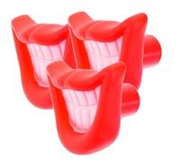 BESTOMZ 3pcs Red Mouth Shaped Molar Dog Interactive Vinyl Squeak | Funny Plaything for Dogs, Puppy Chew Exercise, Improves Intelligence, Novelty Accessory for Daily Training