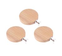 BESTOMZ 3pcs round Wooden Pet Platform for Hamsters and Rats, Sturdy Beige Cage Springboard for Relaxing and Practicing Jumping Ability in Pet Houses