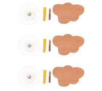BESTOMZ 3pcs Self-Adhesive Wood Coat Hooks with Lovely Cloud Shape, Heavy Duty and Scratch-Resistant Wall Mounted Hangers for Bedrooms and Entryways, Elegant Home Storage Solution