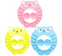 BESTOMZ 3pcs Shampoo Hat Set with Cartoon Patterns, Eva Material, Hydrophobic and Fast Diversion Features, Adjustable Shower Cap for Bath Time Protection and Comfort