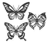 BESTOMZ 3pcs Wall Decors Wall Hanging Ornaments Creative Natural Beautiful Iron Wear Resistant Not Easy to Break Butterflies Lovers Bedroom Playroom Decoration