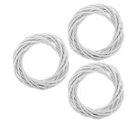 BESTOMZ 3pcs White Rattan Grapevine Wreaths for Crafts 20cm Thick Design Rustic Farmhouse Wedding Decorative Vine Ring Bases for DIY Home and Holiday Decorations