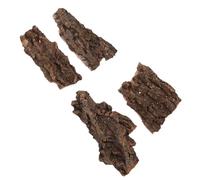 BESTOMZ 4 Pcs Reptile Terrarium Bark Hiding Box Set, Natural Climbing Platform and Feeding Decor for Lizards, Tortoises, Bearded Dragons, Suitable for Vivarium Landscaping, 12-20cm